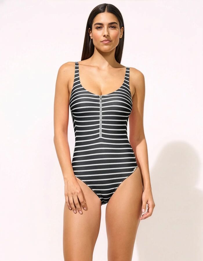ZIP-FRONT SWIMSUIT